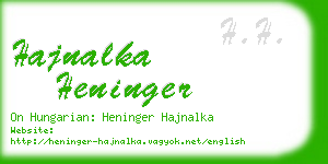hajnalka heninger business card